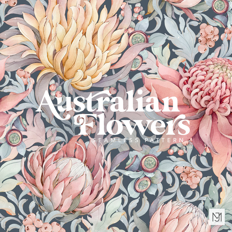 Australian Flowers Seamless Pattern - 106