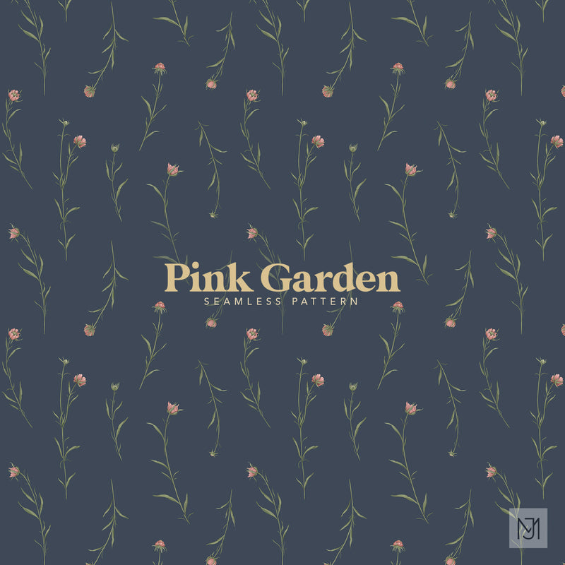 Pink Garden Seamless Pattern - 086