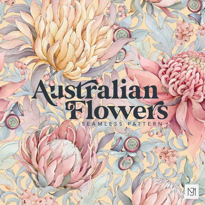 Australian Flowers Seamless Pattern - 106