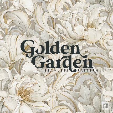 Golden Garden Seamless Pattern - 105