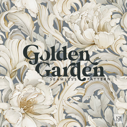 Golden Garden Seamless Pattern - 105