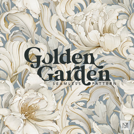 Golden Garden Seamless Pattern - 105