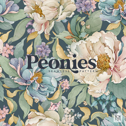 Peonies Seamless Pattern - 099