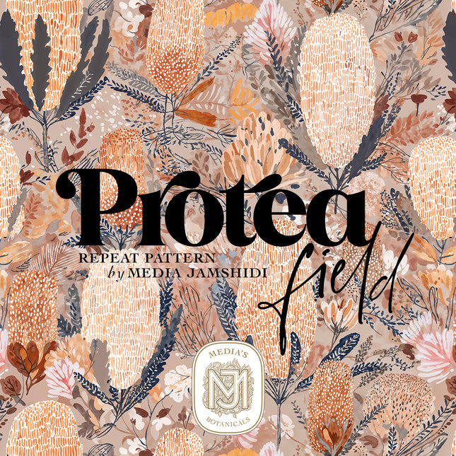 Protea Field Seamless Pattern - 121