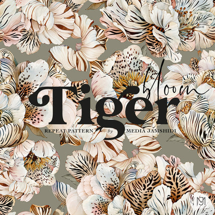 Tiger Bloom Seamless Pattern - 111