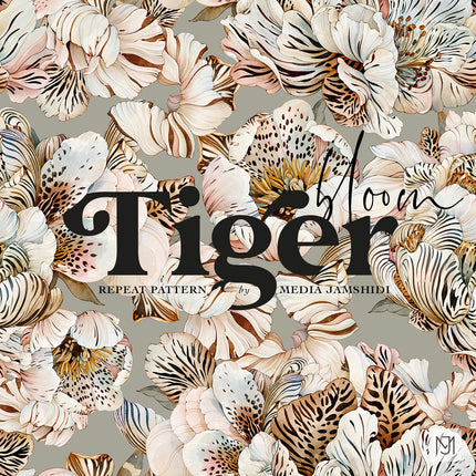 Tiger Bloom Seamless Pattern - 111