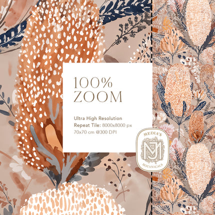 Protea Field Seamless Pattern - 121