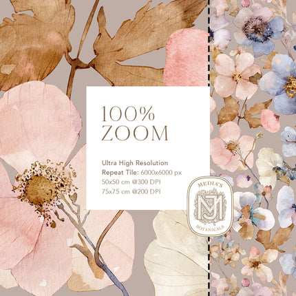 Pressed Flowers Seamless Pattern - 117