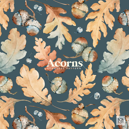 Autumn Acorns Seamless Pattern - 066