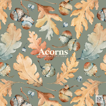 Autumn Acorns Seamless Pattern - 066