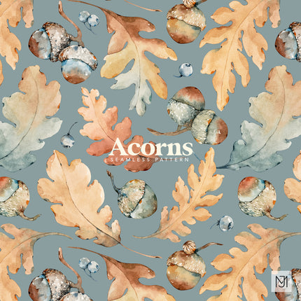 Autumn Acorns Seamless Pattern - 066