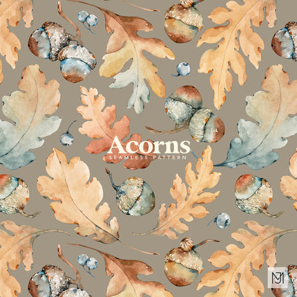 Autumn Acorns Seamless Pattern - 066