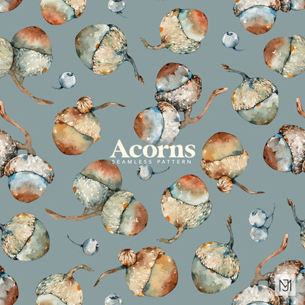 Autumn Acorns Seamless Pattern - 066