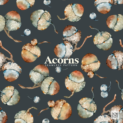 Autumn Acorns Seamless Pattern - 066
