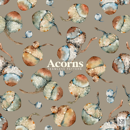 Autumn Acorns Seamless Pattern - 066