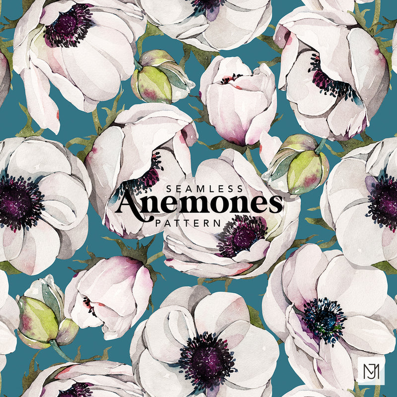 Anemones Seamless Pattern - 039