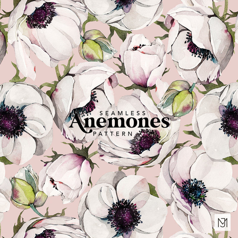 Anemones Seamless Pattern - 039