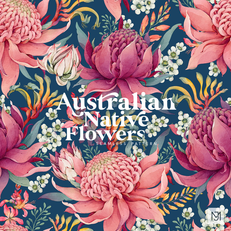 Australian Native Flowers Seamless Pattern - 092