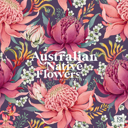 Australian Native Flowers Seamless Pattern - 092