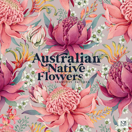 Australian Native Flowers Seamless Pattern - 092