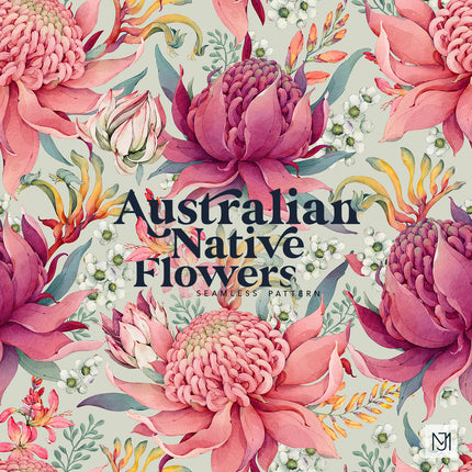 Australian Native Flowers Seamless Pattern - 092