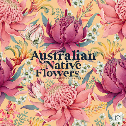 Australian Native Flowers Seamless Pattern - 092