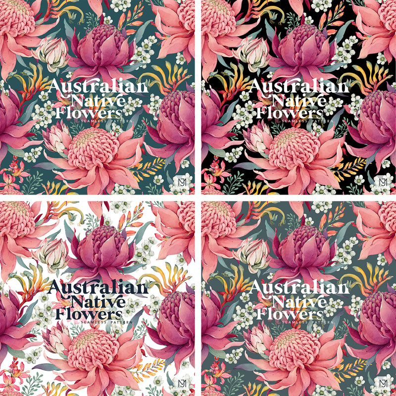 Australian Native Flowers Seamless Pattern - 092