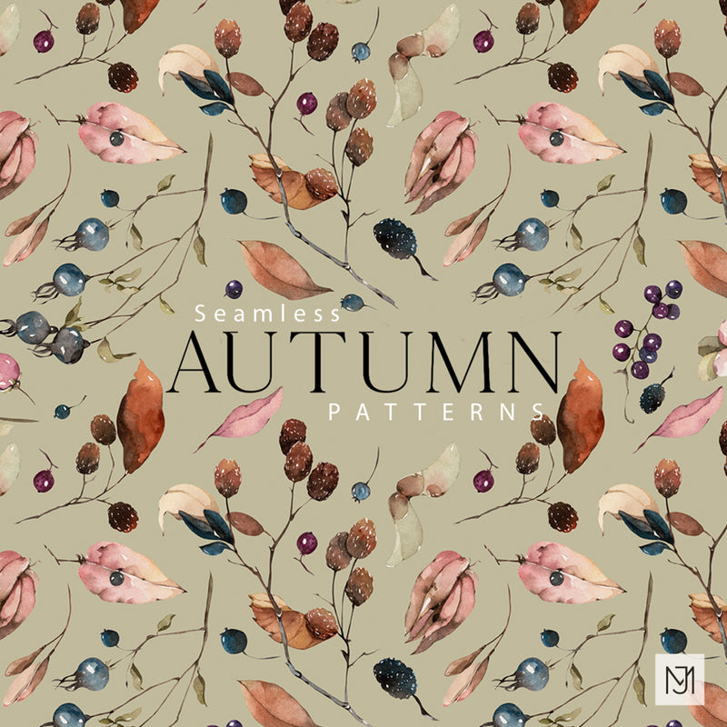 Autumn Fall Leaves Seamless Pattern - 040