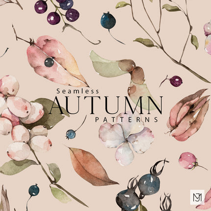 Autumn Fall Leaves Seamless Pattern - 040