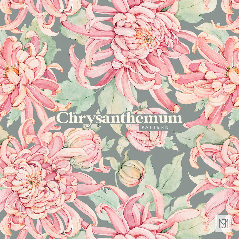 Chrysanthemum Seamless Pattern - 065