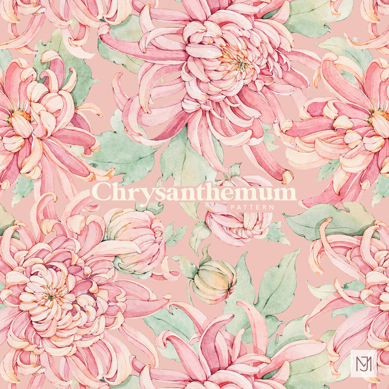 Chrysanthemum Seamless Pattern - 065