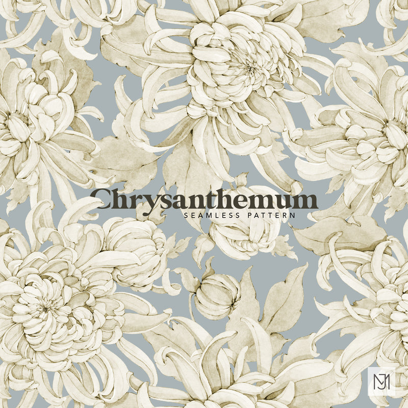 Chrysanthemum Seamless Pattern - 065-2