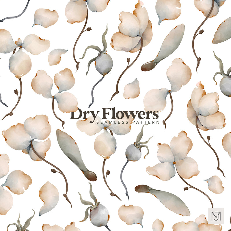 Dry Flowers Seamless Pattern - 081