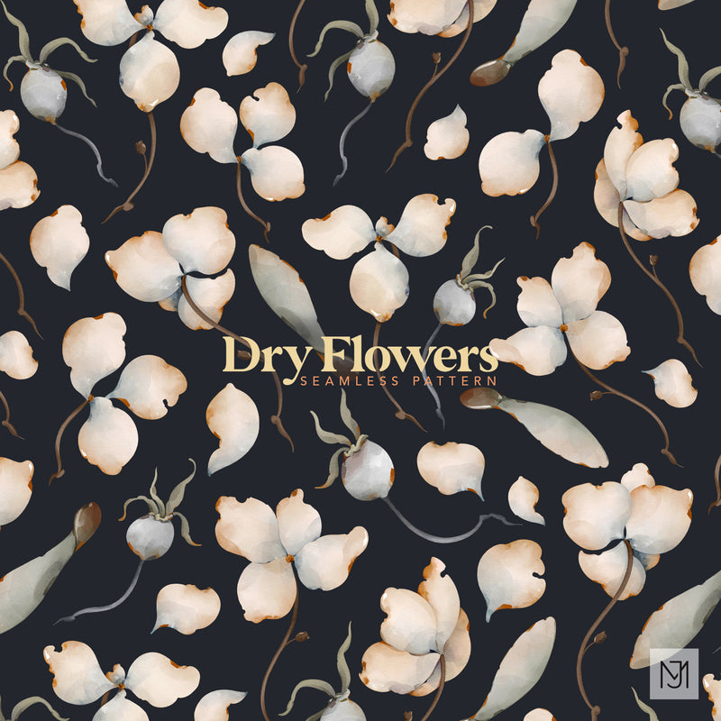 Dry Flowers Seamless Pattern - 081