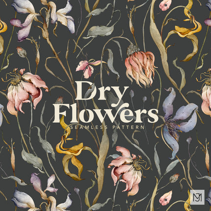 Dry Flowers Seamless Pattern - 093