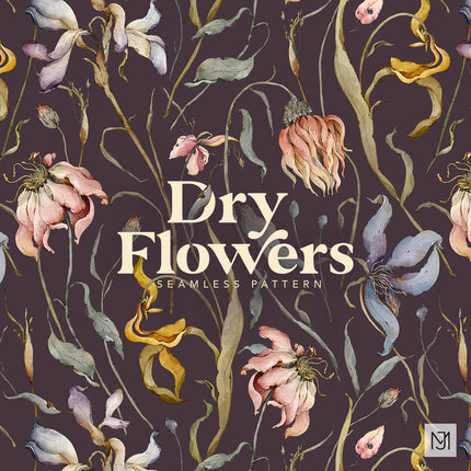 Dry Flowers Seamless Pattern - 093
