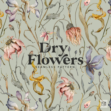 Dry Flowers Seamless Pattern - 093