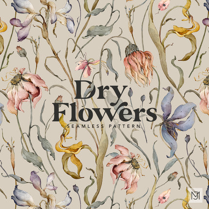 Dry Flowers Seamless Pattern - 093