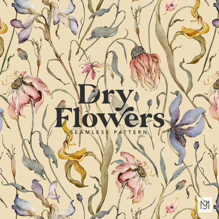 Dry Flowers Seamless Pattern - 093