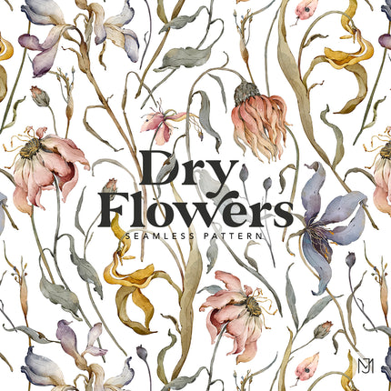 Dry Flowers Seamless Pattern - 093