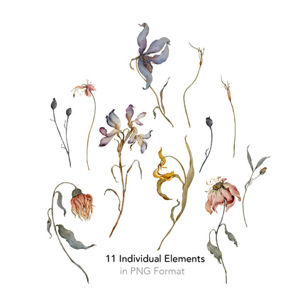 Dry Flowers Seamless Pattern - 093
