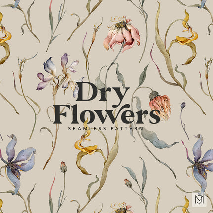 Dry Flowers Seamless Pattern - 093