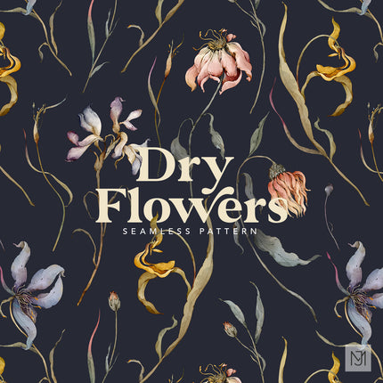 Dry Flowers Seamless Pattern - 093