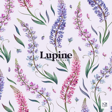 Lupine Seamless Pattern - 073