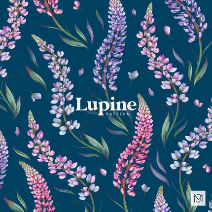 Lupine Seamless Pattern - 073