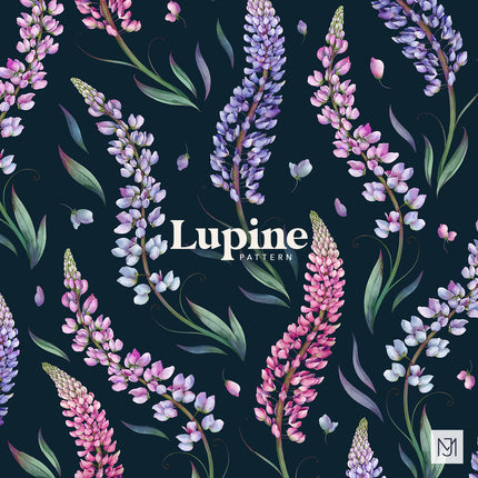 Lupine Seamless Pattern - 073