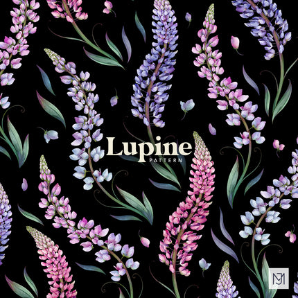 Lupine Seamless Pattern - 073