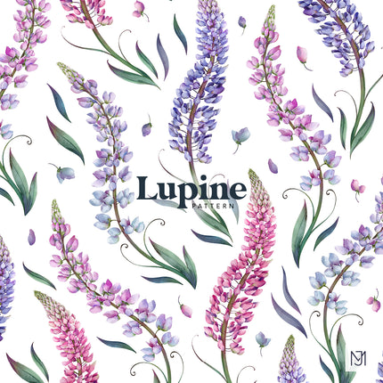 Lupine Seamless Pattern - 073