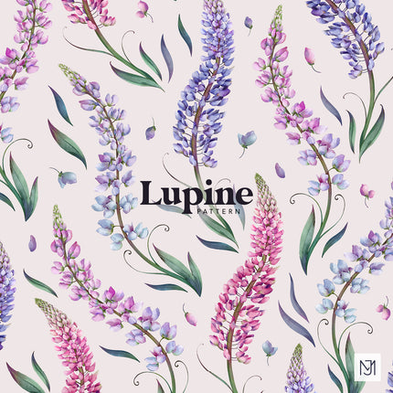 Lupine Seamless Pattern - 073