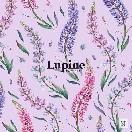 Lupine Seamless Pattern - 073
